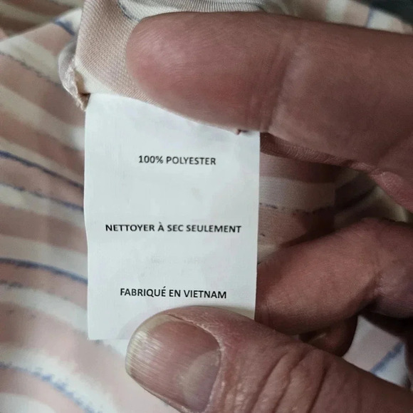 LUSH Pink White Striped Swing Dress L – Boho Minimalist Office Old Money Chic - Picture 6 of 8